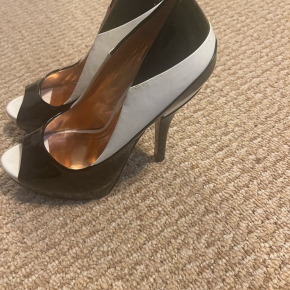 BCBGeneration Colorblock Peep Toe Heels - Picture 2 of 11